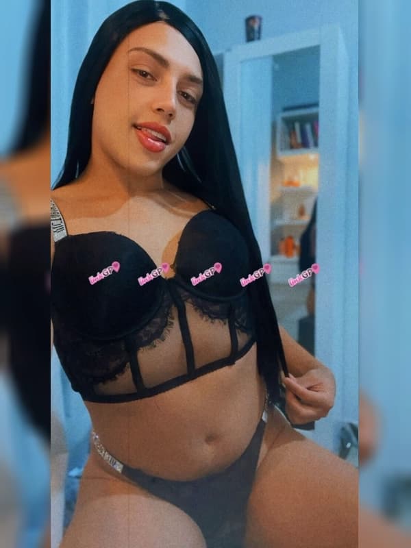 Videochamada erótica trans com imagem do anúncio, foto de perfil
